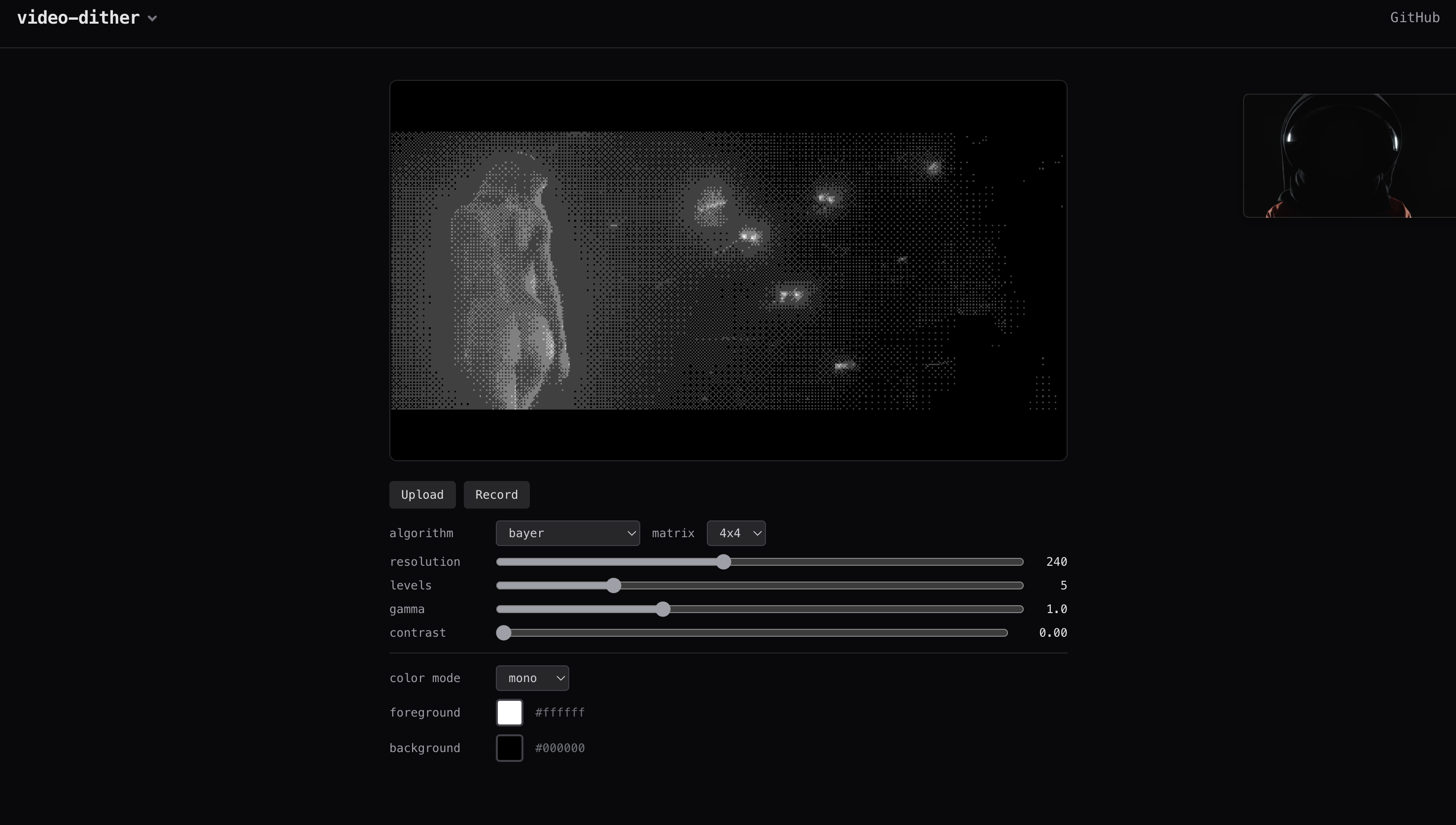 Реализация real-time dithering эффектов в React без WebGL